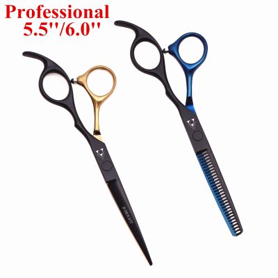 ∋✸┇ Hair Scissors 5.5 6.0 Professional Hairdressing Scissors Thinning Barber Scissor Set Hair Cutting Scissors 440C Japan Steel 888