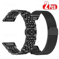 22Mm 26Mm Stainless Steel Watch Strap For Garmin Fenix 7 7X 6 6X Pro 5 5X Plus Quick Fit Metal Bracelet Forerunner 935 945 Band