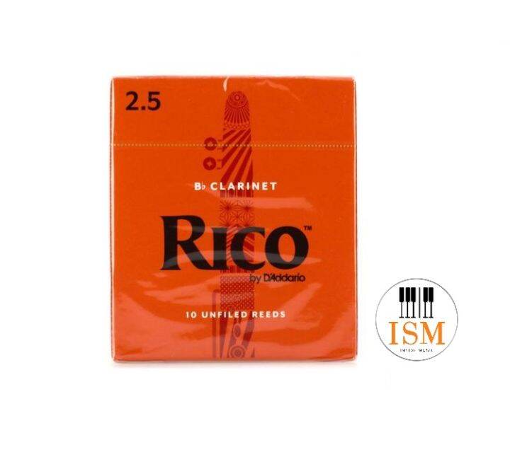 rico-ลิ้นบีแฟลต-คลาริเน็ต-กล่องส้ม-bb-clarinet-reeds-orange-box-no-2-5-กล่องละ-10-อัน