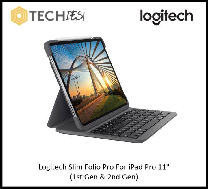 Logitech Slim Folio Pro For iPad Pro 11" (1st Gen,2nd Gen, 3rd Gen ...
