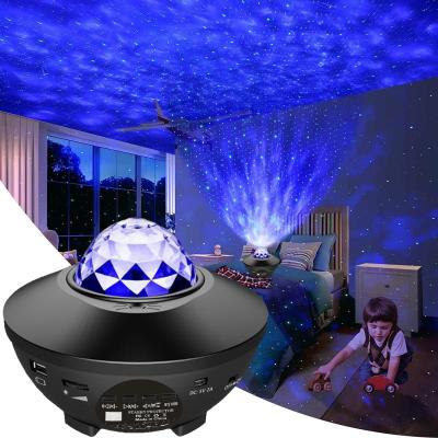 Starry Projector Galaxy Night Light พร้อม Ocean Wave Music ลำโพง Nebula Cloud โคมไฟเพดานสำหรับตกแต่งวันเกิดของขวัญ Party