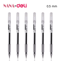 Deli ปากกาเจลสีดำ ปากกาเจล ปากกาสีดำ ปากกา Black Pen อุปกรณ์เครื่องเขียน อุปกรณ์สำนักงาน Gel Pen เขียนลื่น แห้งเร็ว 0.5 mm Nana Stationary