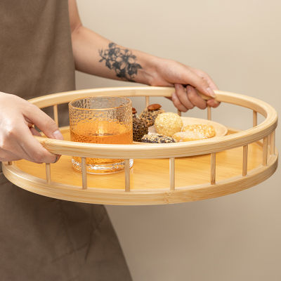 New bamboo tray simple Chinese tea set small tray home ho restaurant fruit refreshment bamboo tea tray