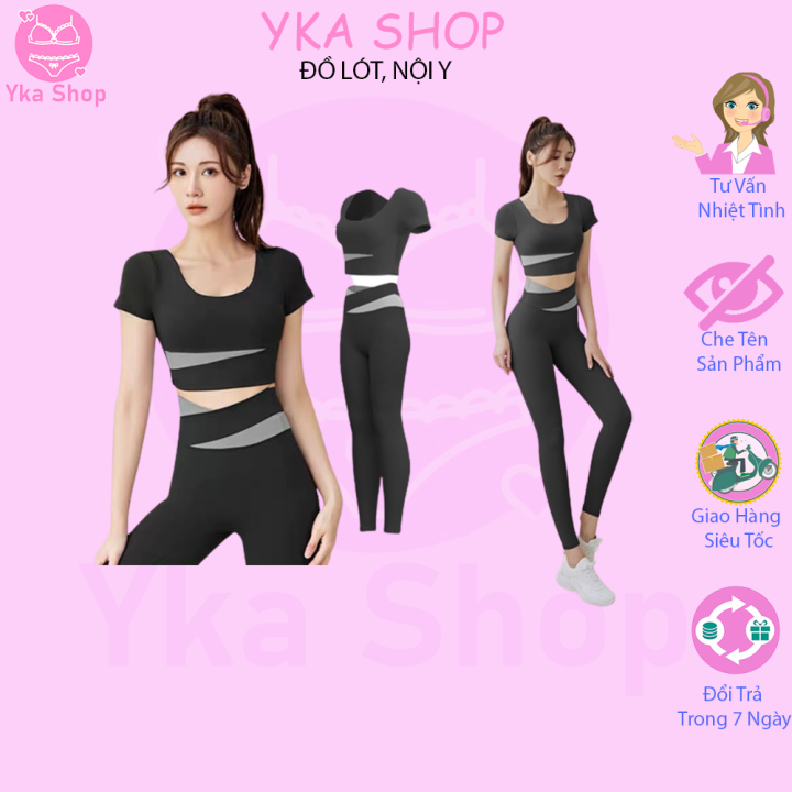 Bộ Quần Áo Tập Gym Yoga Nữ Phối Màu Cao Cấp Có Mút Ngực Co Dãn 4 Chiều Đồ  Tập Gym Yoga Nữ( Set Đồ Phối Màu) Yka A12 Yka Shop |