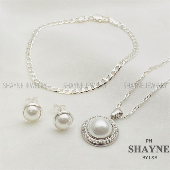 SHAYNE Jewelry Italy Silver plated Necklace Jewellery set for Women set ...