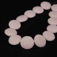 2Strand/Lot Natural White Volcano Lava Rock Flat Round Coin Shape Slab Beads Wholesale Charms DIY Pendant Earring Jewelry Making Pendants