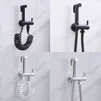 Gold Brass Bidet Faucet Black Handheld Toilet Bidet Bathroom Set Shattaf Sprayer Portable Hygienic Shower Gray