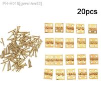 20Pcs Brass Plated Mini Hinge Small Decorative Jewelry Wooden Box Cabinet Door Hinges With Nails Dollhouse Furniture Acc 10x8mm