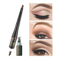 Newly 2 in 1 Ultra Fine Eyebrow Pencil Eyebrow Brush Precise Brow Definer Long Lasting eyebrow Double head Ultra Fine Waterproof