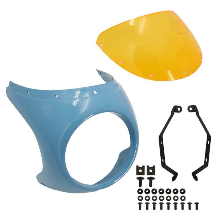 Motorcycle Headlight Fairing Wind Screen Cover Retro Cafe Racer 7 Inch