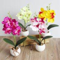 【DT】 hot  3 Heads Artificial Fake Butterfly Orchid Flower Filled Life For House Garden Wedding Decor Arrangements Flower Aesthetic Supplie