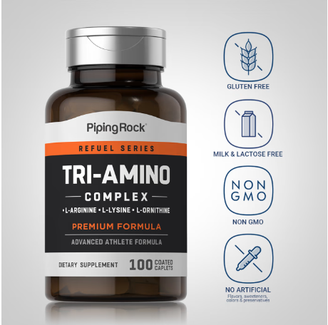 ไตร-อะมิโน-tri-amino-complex-l-arginine-l-ornithine-l-lysine-100-coated-caplets-pipingrock