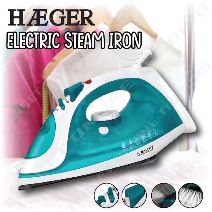 [1 YEAR WARRANTY] HAEGER HG1245 Electric Steam Iron 2200W Lazada