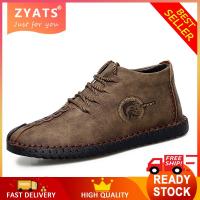ZYATS รองเท้าหนังลำลองผู้ชาย,รองเท้าหนังรองเท้าออกงานทางการแฟชั่นหนังวัวใหม่ไซส์38-47