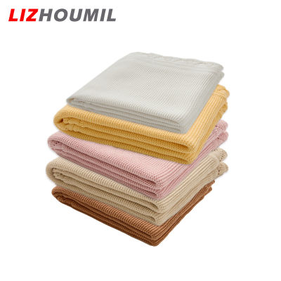 ผ้าห่มสีทึบถัก LIZHOUMIL น้ำหนักเบาระบายอากาศที่สะดวกสบายเครื่องซักได้นุ่มพิเศษผ้าห่ม