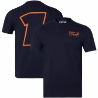 (in stock) 2023 new Oracle Red Bull Racing Max Verstappen driver T-shirt - navy blue name and logo