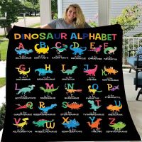 New Style Alphabet Blanket Dinosaur Blanket Flannel Throw Blanket for Baby Kids Gifts Warm Soft Lightweight Blanket for Bed Sofa Couch