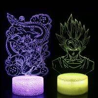 Dragon Ball 7 Colors LED Night Light Anime Super Saiyan Son Goku Vegeta 3d Mini Touch Night Table Lamp Toys for Kids Xmas Gift