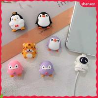 สายชาร์จซิลิโคนป้องกันสายชาร์จรูปเพนกวินกัดสาย USB Usb น่ารักสายชาร์จปกป้องสายข้อมูล