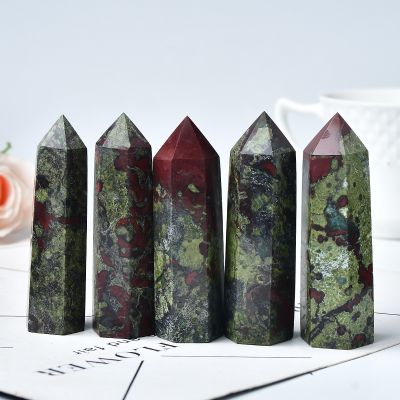 1PC Natürliche Drachen Blut Stein Kristall Punkt Reiki Healing Stein Hexagonal Prismen Obelisk Zauberstab Turm Energie Meditation DIY Geschenk