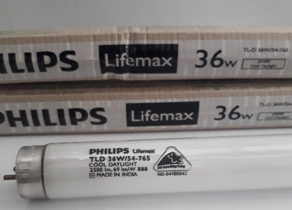 หลอดยาวนีออน Philips นีออน TLD/54 36W (120 cm.) ราคายกกล่อง 25 ดวง แพ็คยกลัง นีออนยาว fluorescent tube)