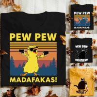 2021 Funny Chicken Pew Pew Madafakas Gangster Meme T-Shirt Vintage Men Tee Top Vintage MenS Cotton T-Shirt Streetwear Soft Tee