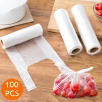 【jw】∋✆  100PCS Transpare Roll Fresh-keeping Plastic of Food Saver 3 Sizes Storage with Handle Keep