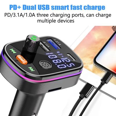 Handfree Dual USB Car Charger FM Transmitter Bluetooth Wireless Car kit 4.1A MP3 Music TF Card U disk AUX Player Auto Accessory Car Chargers