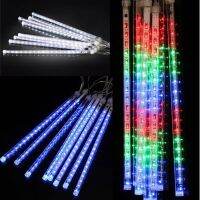 8pcsset 144led Lighting Strings Meteor Shower Falling Star Rain Drop Icicle Snow Fall Fairy Light Party Supply Outdoor Light