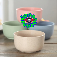 PONG ชุดชาม 4 ชิ้น ผลิตจากฟางข้าวสาลี รักษ์โลก 4 PCS Wheat Straw Bowl Dinnerware Tableware Baby Feeding Bowl Dinner Lunch Food Container for Rice Noodles Soup