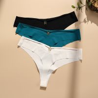 【Wrist watch】 SP amp;CITY Low Waist Seamless Silk Thongs Cotton Crotch Women 39;s Metal Hollow Out Panties Traceless Briefs ！