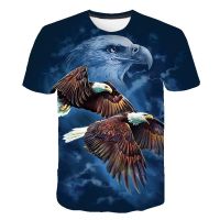 CODwumei04 ?READY STOCK ?2021 Men 3D Soaring Eagle Print T Shirt O Neck Short Sleeve Animal Funny Print Streetwear 2021 Summer Casual Loose Male Tees Tops