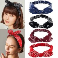 hot❃◘✜  Bow Headbands for Bandana Printed Hairband Elastic ear Wrap Hair Accessories