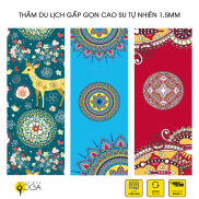 Thảm tập Yoga Du lịch Siêu mỏng gấp gọn cao su tự nhiên 1,5mm cao cấp