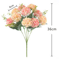 【Cw】1pcs 10 flower head peony fake luxury bouquet flowers wedding decoration home table decoration sky blue fake flowers