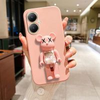 เคสสมาร์ทโฟนสำหรับ VIVO Y27 Y36 Y02t 4G 5G พร้อมขาตั้งหมีน่ารักปลอกโทรศัพท์มือถือเคสนิ่ม TPU รักคู่ฝาหลังรุ่นที่จำกัด