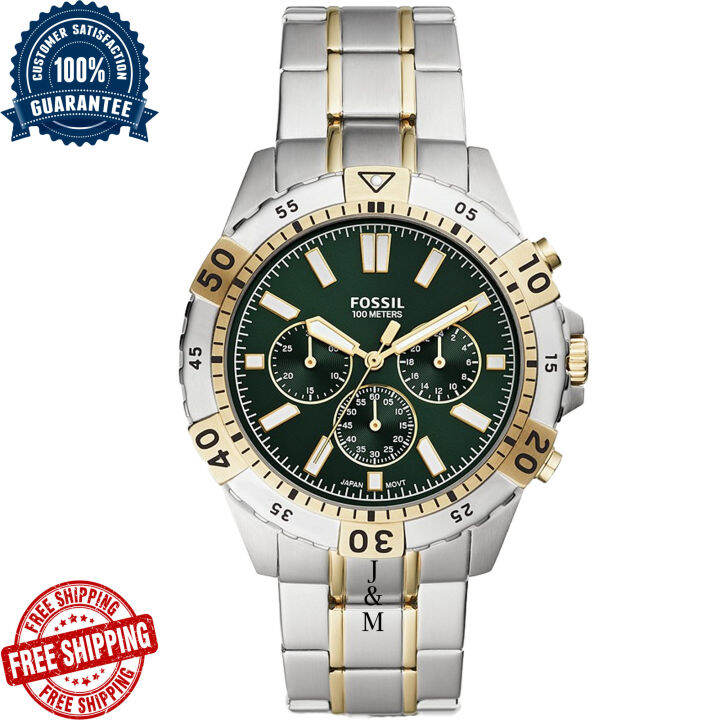 Fossils Chronograph TwoTone Gold and Silver Stainless Steel Watch By