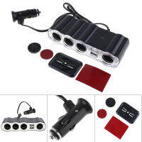 4ทิศทางหลายซ็อกเก็ตที่ชาร์จแบตในรถ VehicleLighter Splitter Dual USB ปลั้กพอร์ตอะแดปเตอร์