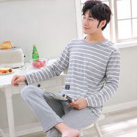 Mens Winter Warm Pajamas 100 Cotton Sleepwear Home Wear Cartoon Panda Print Pajama Male Casual Long Sleeve Plus Size Sets Suit