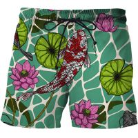 New Koi pattern Shorts 3D Printed Casual Fashion Mens Swimsuit Swim Shorts Beach Shorts Mens Outdoor Running Jogging Pants