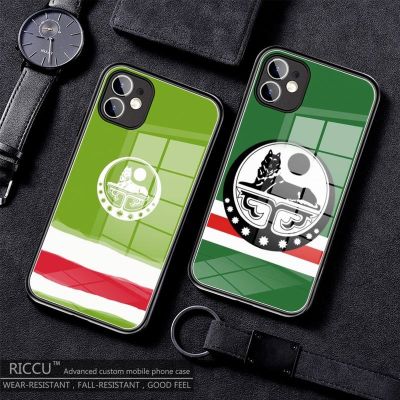 「16- digits」 Chechen ธงชาติโทรศัพท์กรณีกระจกนิรภัยสำหรับ iPhone 13 11 Pro MAX XR XS 8X7 6วินาที6พลัส2020 12 Pro Max มินิครอบคลุม