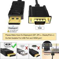 Displayport To Vga 1080p 60hz Adapter Cable Male To Male Connects Dp To Vga For Laptop Monitor Projector Adapters Adapters