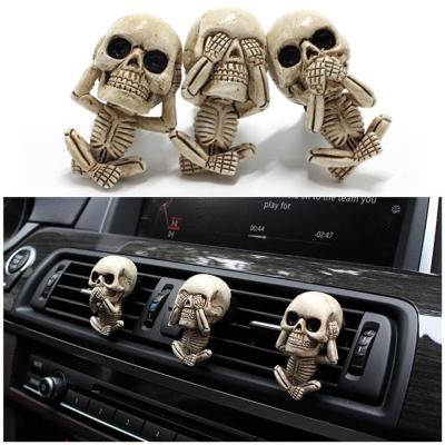 【DT】  hot3pcs Bone Skull Car Air Freshener Vent Clip Human Body Skeleton Aromatherapy Resin Car Perfume Diffuser Car Smell Diffuser