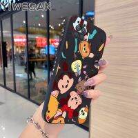 YIWESAN สำหรับ OPPO A93 2020 F17 Pro Reno 4F Reno 4 Lite การ์ตูน Mickey Mouse ขอบด้านข้างสีสแควร์นุ่มซิลิโคน Full กลับกล้องออกแบบโทรศัพท์กรณีกันกระแทกป้องกันกรณี