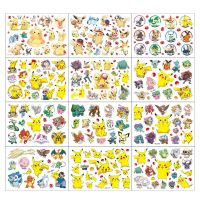 สติกเกอร์รอยสัก QGT6G0การ์ตูน Pikachu กันน้ำตุ๊กตาขยับแขนขาได้รอยสักชั่วคราวคริสต์มาสสติ๊กเกอร์ตกแต่งของเล่นเด็กสติกเกอร์ของขวัญวันเกิดของเล่น