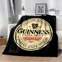 2023 Guinness beer logo Printed Blanket Warm Blanket Flannel Soft Comfortable Blanket Home Travel Blanket bed linings Birthday Gift