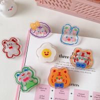 3pcs Cartoon Acrylic Paper Clip Kawaii Bear Decorative Bookmark Binder Clips Memo Clip School Office Stationery