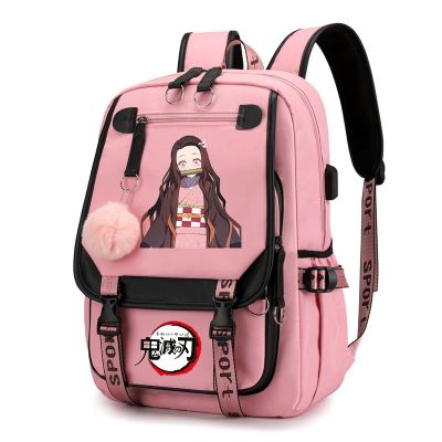 Anime Demon Slayer Backpacks Schoolbag Teenager Girl Casual Travel Bag Kawaii Nezuko School Bags Notebook Backpack Gift Children