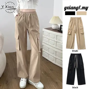 New】Women Elastic High Waist Thickened Casual Pants High Elastic Striped  Straight Trousers