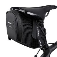 White INBIKE Portable Bicycle Saddle Bag Nylon Waterproof Bike Seat Pouch Bicycle Tail Rear Pannier Cycling Tools Storage Rear Bag